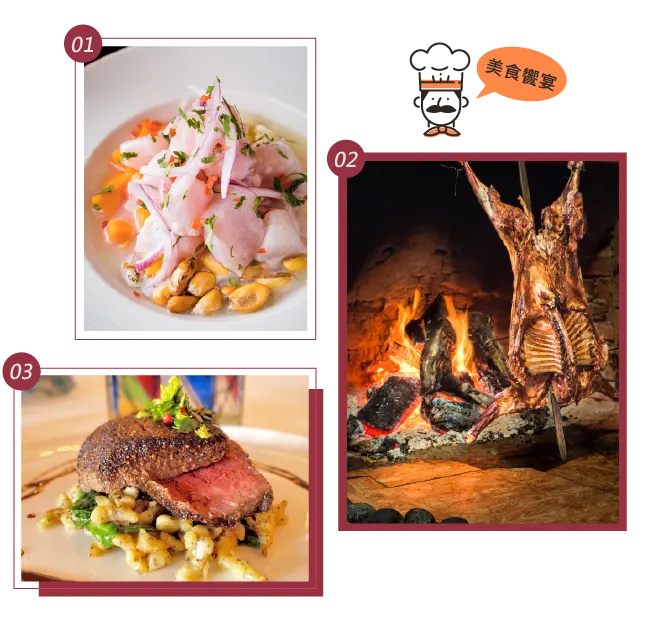 檸檬醃生魚,烤全羊,羊駝肉